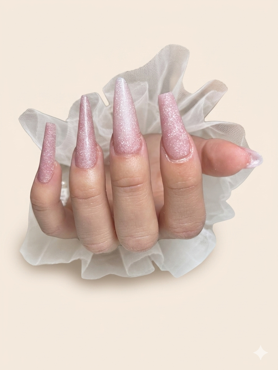 Pink glitter ombré
